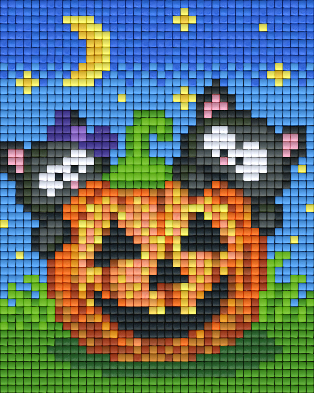 Pixelhobby Klassik Vorlage - Kürbis Katzen