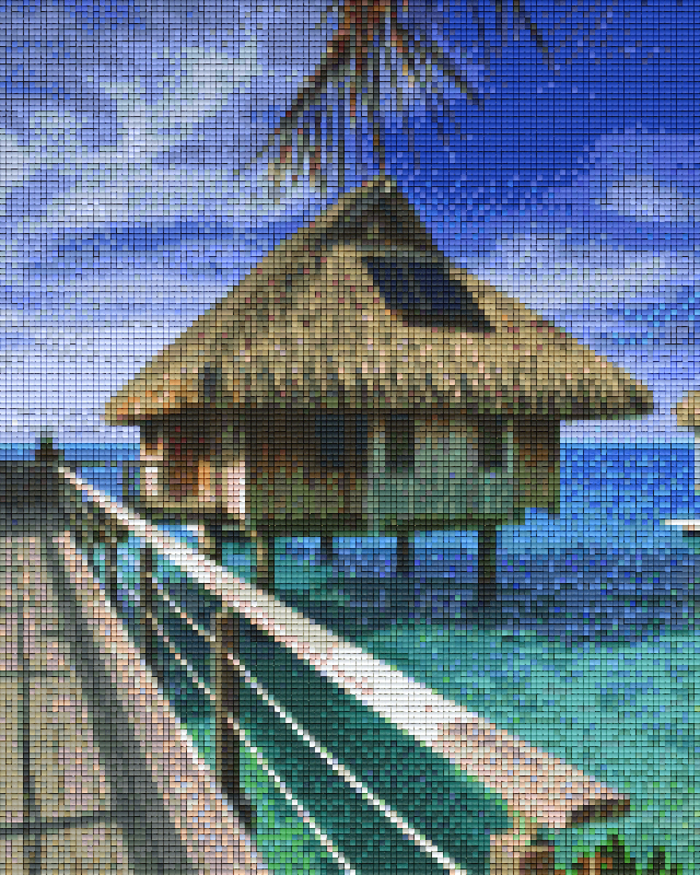 Pixelhobby Klassik Vorlage - Häuschen am Strand