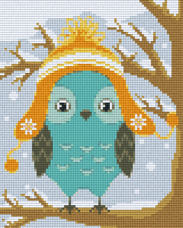 Pixelhobby Klassik Vorlage - Eule im Winter