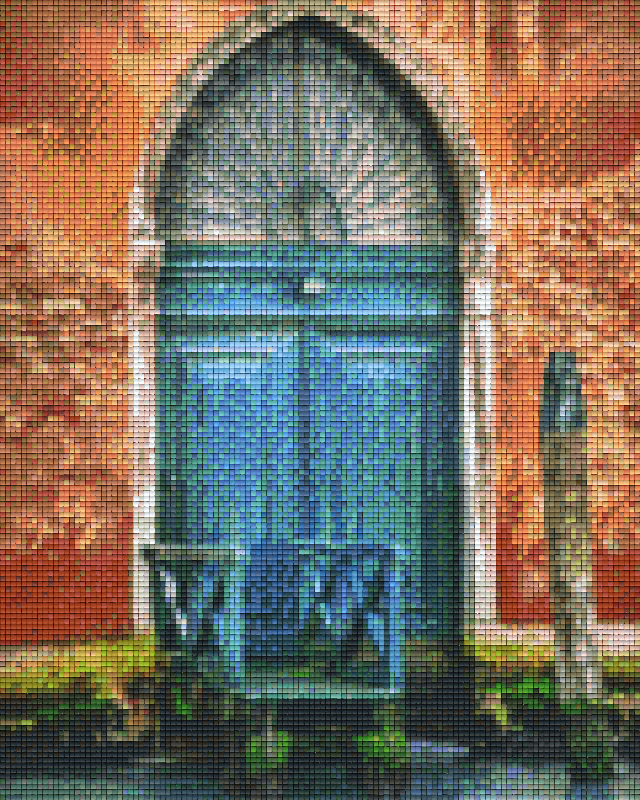 Pixelhobby Klassik Vorlage - Haustür blau