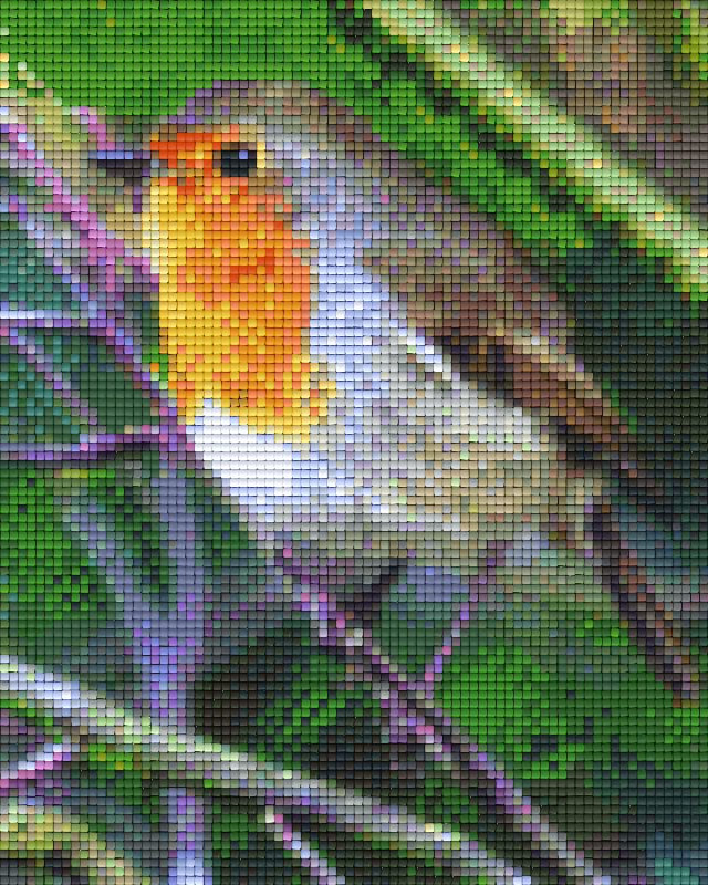 Pixelhobby Klassik Vorlage - Rotkehlchen