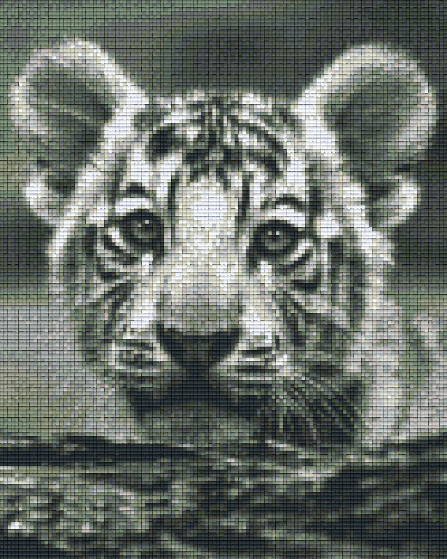 Pixelhobby Klassik Vorlage - Tigerbaby s/w