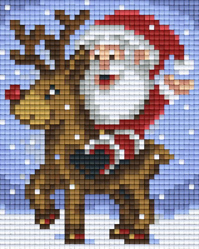 Pixelhobby Klassik Vorlage - Santa und Rudolf
