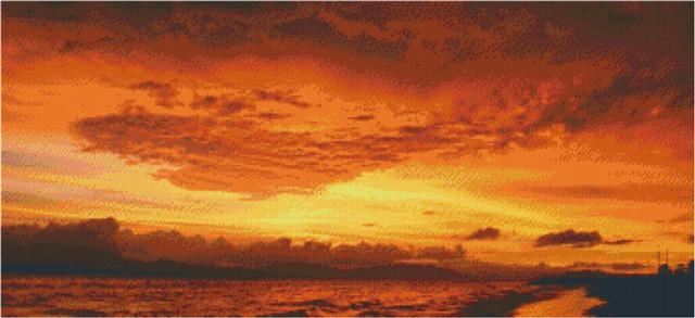 Pixelhobby Klassik Vorlage - Clouds in Red