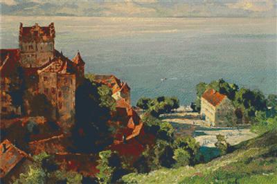 Pixelhobby Klassik Vorlage - Burg zum Fluß
