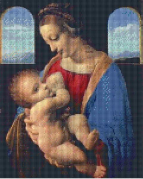 Pixelhobby Klassik Vorlage - Leonardo da Vinci - Madonna stillt