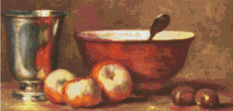 Pixelhobby Klassik Vorlage - Trinkgefäß mit Äpfeln
