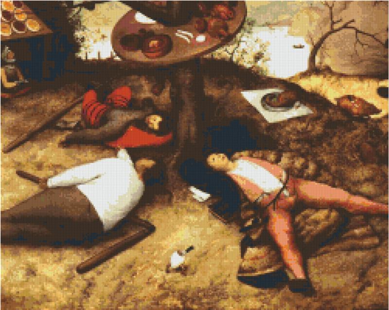 Pixelhobby Klassik Vorlage - Schlaraffenland - P. Brueghel