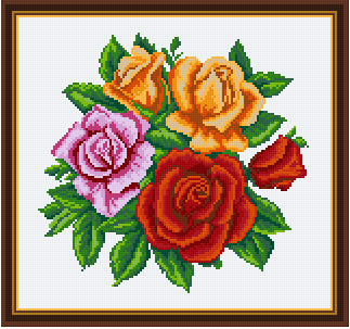 Pixelhobby Klassik Vorlage - Bunte Rosen
