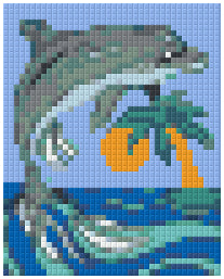 Pixelhobby Klassik Vorlage - Dolphin & Island