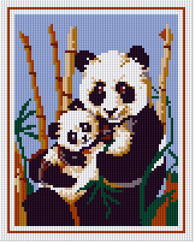 Pixelhobby Klassik Vorlage - Panda Familie