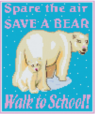 Pixelhobby Klassik Vorlage - Save a Bear rose