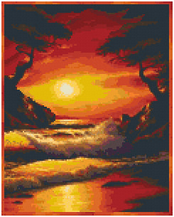 Pixelhobby Klassik Vorlage - Fire Ocean