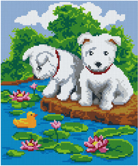 Pixelhobby Klassik Vorlage - Doggie am See