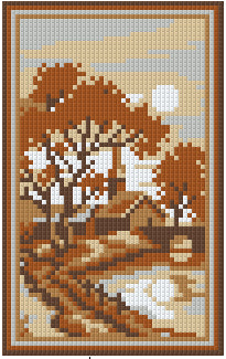 Pixelhobby Klassik Vorlage - Soft Brown Village