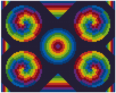Pixelhobby Klassik Vorlage - Regenbogenkreise