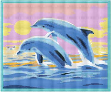 Pixelhobby Klassik Vorlage - Zwei Delfine