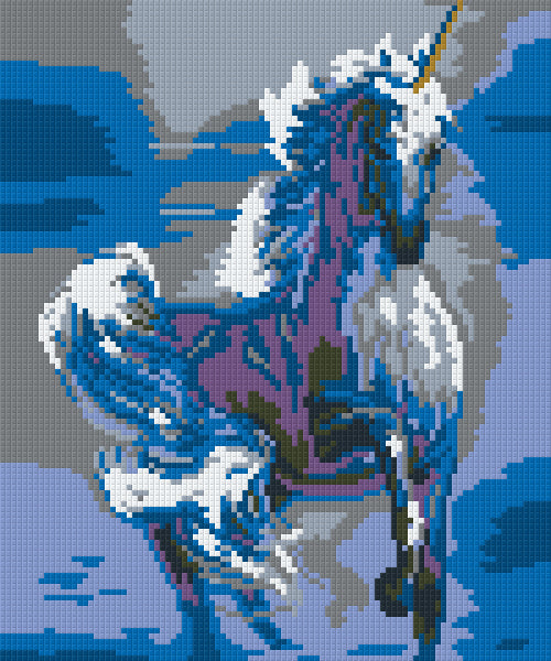 Pixelhobby Klassik Vorlage - Unicorn in blue Shades