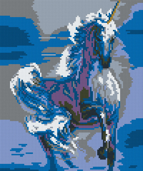 Pixel hobby classic template - unicorn in blue shades