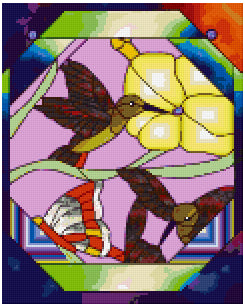 Pixelhobby Klassik Vorlage - New Art Hummingbirds