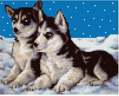 Pixelhobby Klassik Vorlage - Wolf Puppies