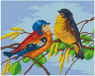 Pixelhobby Klassik Vorlage - Bunte Vögel
