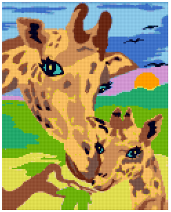 Pixelhobby Klassik Vorlage - Giraffenliebe