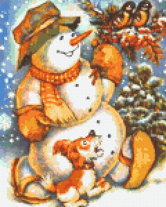 Pixelhobby Klassik Vorlage - Happy Snowman