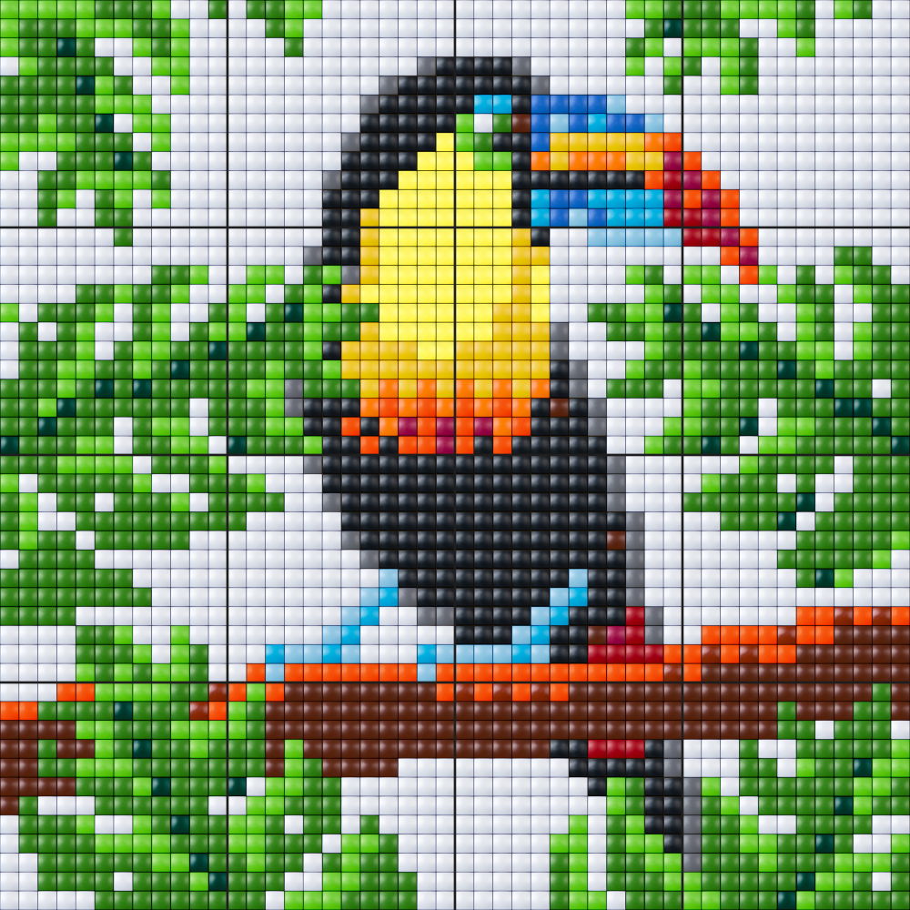 Pixelhobby XL 16er Set - Regenbogen Tukan