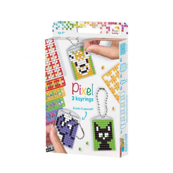 Pixelhobby Medaillon-Schlüssel Anhänger Set - Tiere