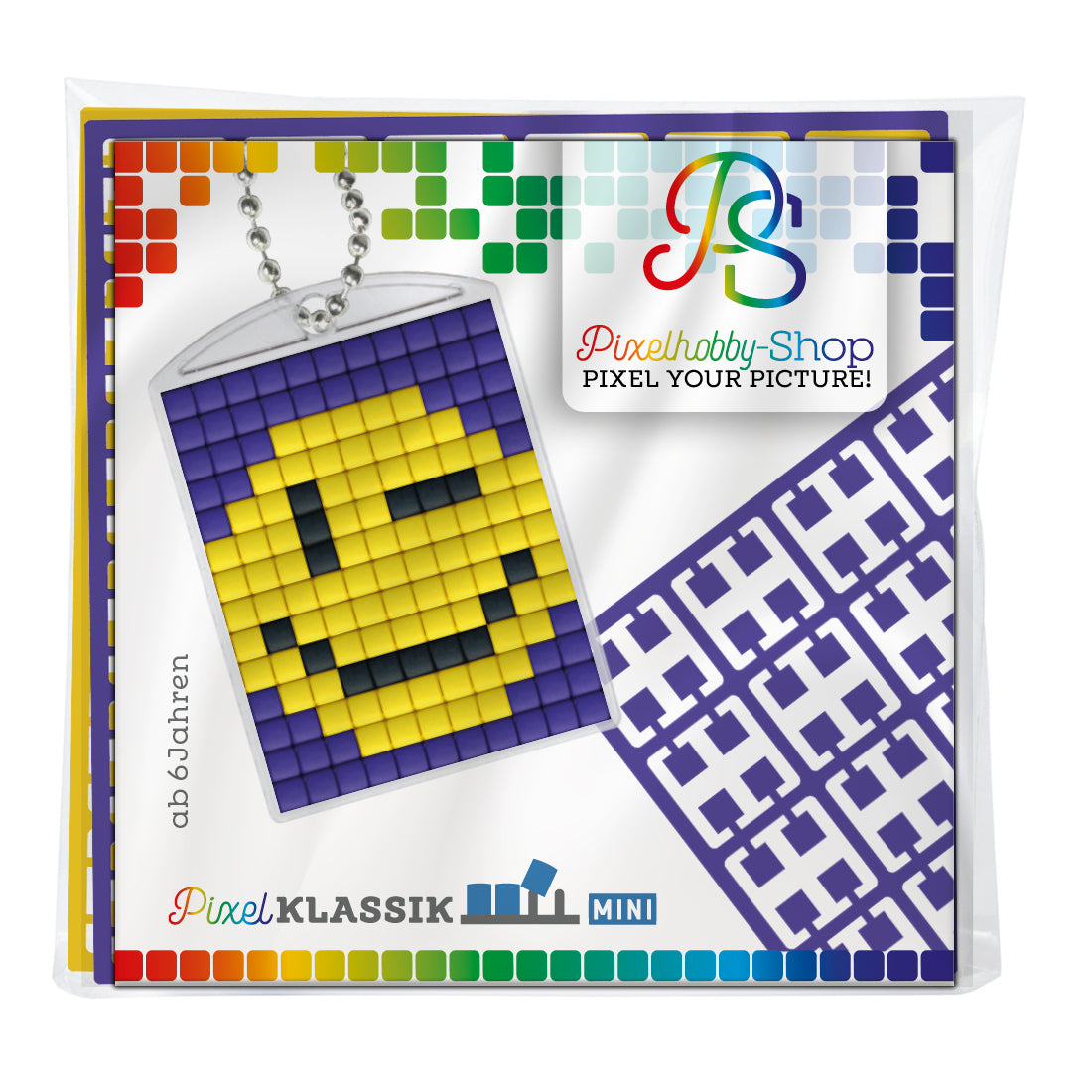 Pixelhobby Medaillon Set - Smiley zwinkernd