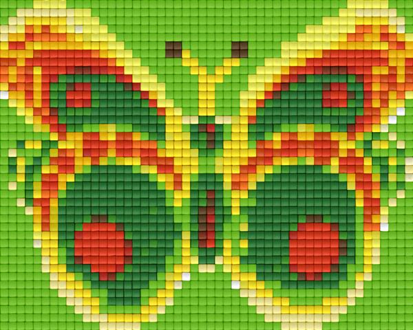 Pixelhobby Klassik Vorlage - Schmetterling grün-gelb
