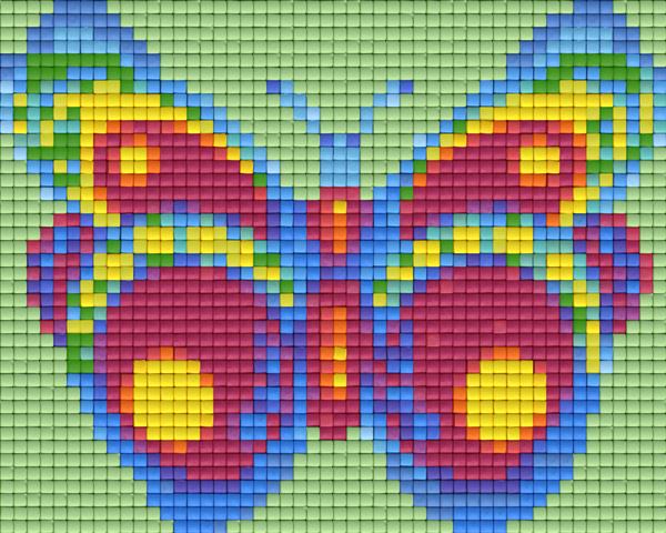 Pixelhobby Klassik Vorlage - Schmetterling grün-violett