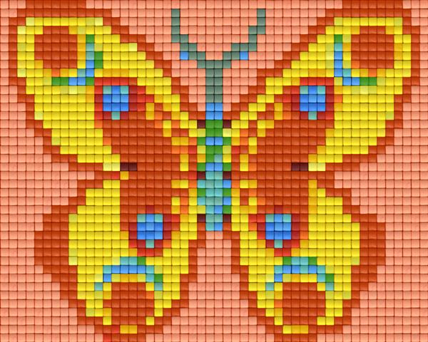 Pixelhobby Klassik Vorlage - Schmetterling gelb-orange