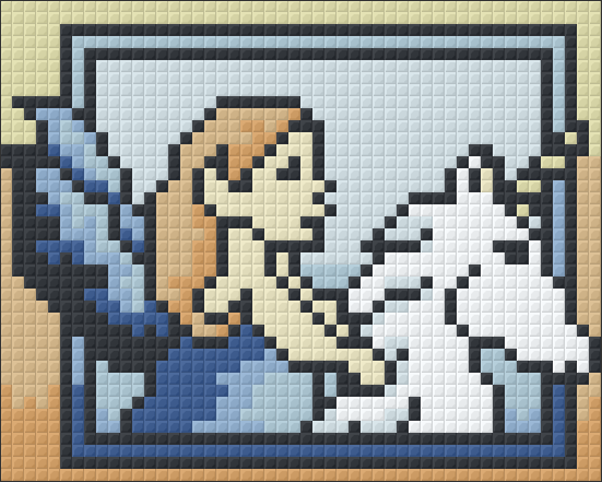 Pixelhobby Klassik Vorlage - Fee mit Einhorn