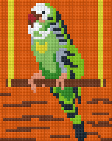 Pixel hobby classic template - budgie on the perch