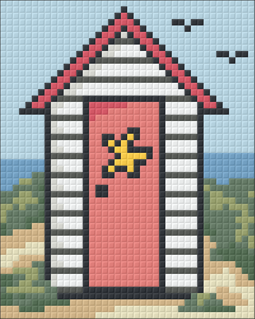 Pixelhobby Klassik Vorlage - Strandhaus in rosa
