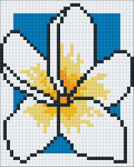 Pixelhobby Klassik Vorlage - Frangipani blau