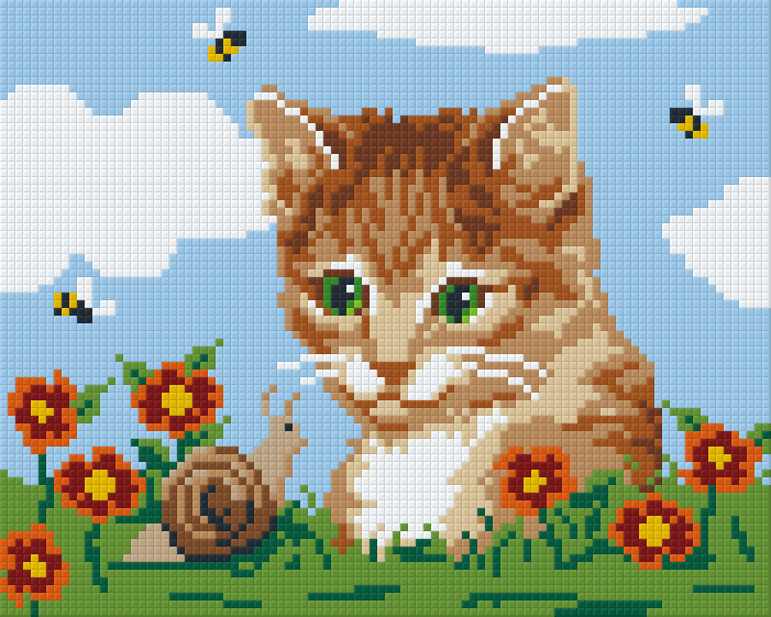 Pixelhobby Klassik Vorlage - Katze mit Schnecke
