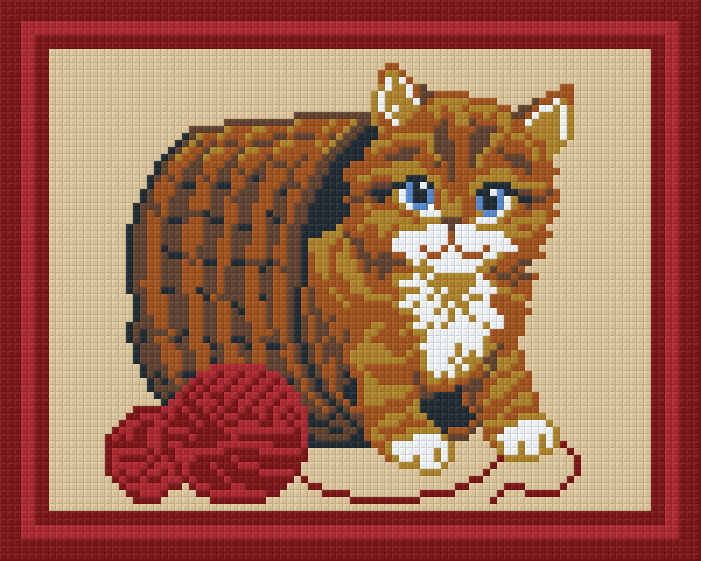 Pixelhobby Klassik Vorlage - Katze mit Wollknäuel