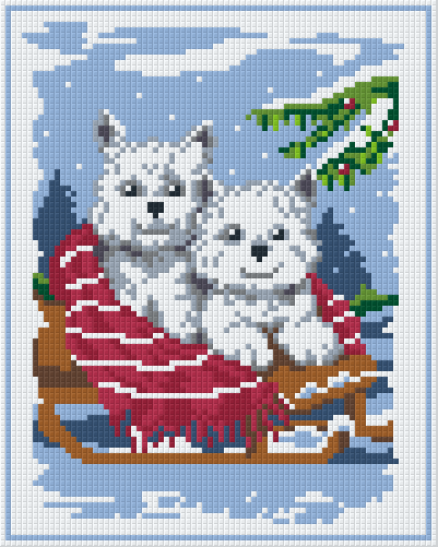 Pixelhobby Klassik Vorlage - Zwei Hündchen