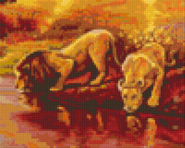 Pixelhobby Klassik Vorlage - Durstige Löwen