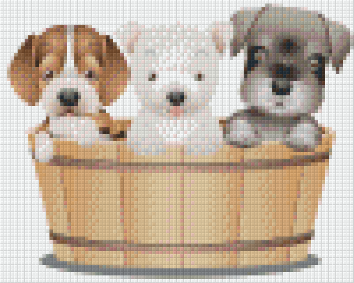 Pixelhobby Klassik Vorlage - Drei Hundis