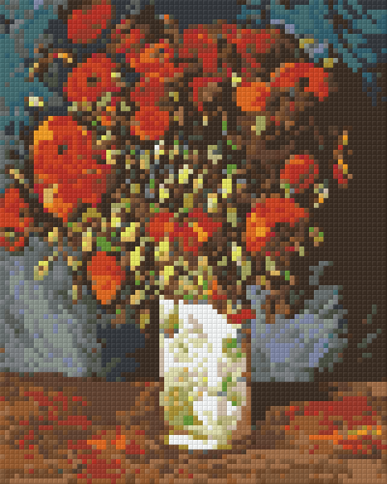 Pixelhobby Klassik Vorlage - Vase mit roten Rosen