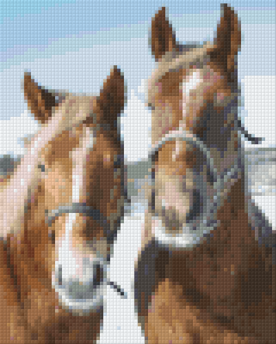 Pixelhobby Klassik Vorlage - Braune Vollblutpferde