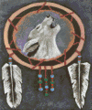 Pixel hobby classic template - dream catcher wolf