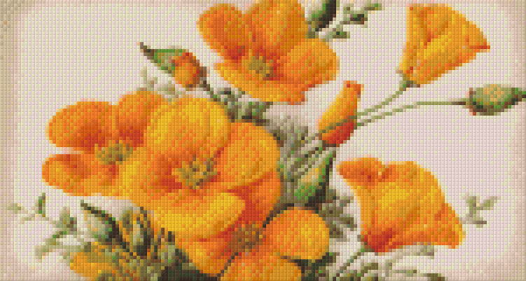 Pixelhobby Klassik Vorlage - Blumen in gelb