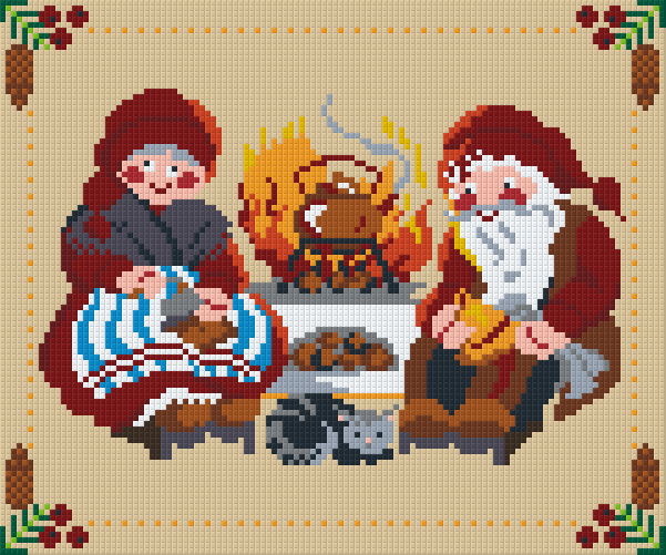 Pixelhobby Klassik Vorlage - Päarchen am Herd