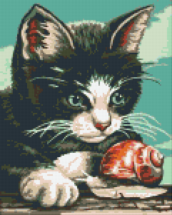 Pixel hobby classic template - cat with snail
