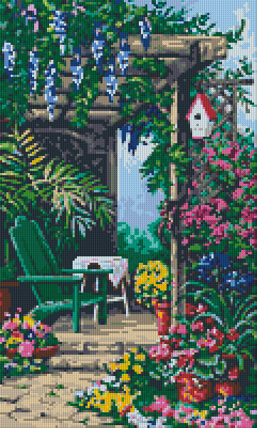 Pixelhobby Klassik Vorlage - farbenfroher Garten